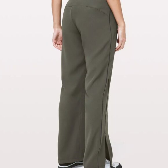 LULULEMON ON THE RIGHT TRACK DEEP GREEN SPLIT HEM PANTS SEE MEASUREMENTS - Picture 3 of 12
